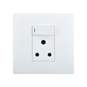 Horizon Modern Single Socket 16A White 4x4