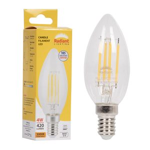 Candle Filament Clear 4w LED E14 3000K 105lm