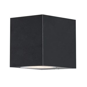 Bue Square Up or Down Outdoor Wall Light Black