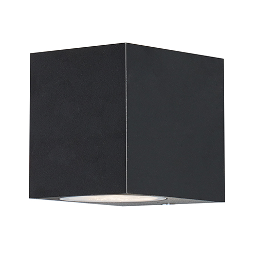 Bue Square Up or Down Outdoor Wall Light Black