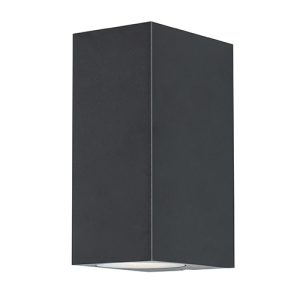 Bue Square Up & Down Outdoor Wall Light Black