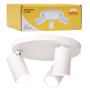 Spotlight 3LT Plate Surface Mount Twist & Lock White