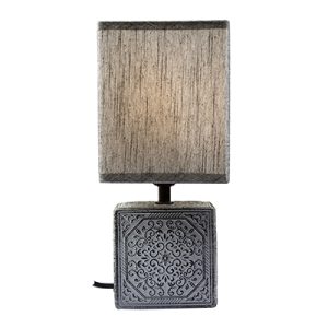 Maderia Table Lamp Black/Grey E27 1x40w