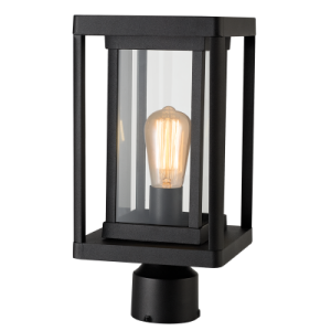 ALU LANTERN & CLEAR GLASS IP54 1X60W ES POLE 78MM