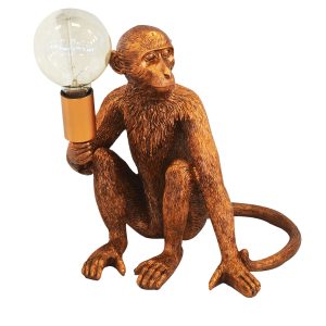 Resin Monkey Lamp X-large Copper 40cm