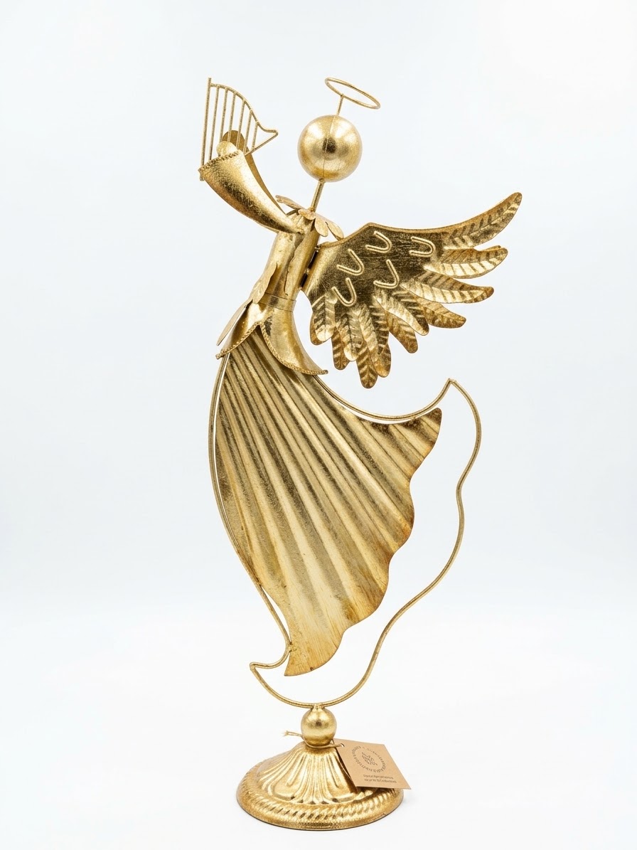 Gold Angel with Harp