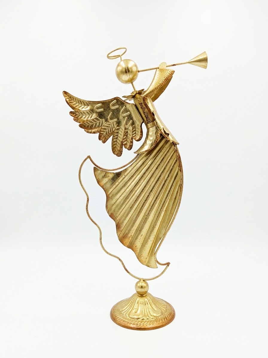 Gold Angel with Trumpet